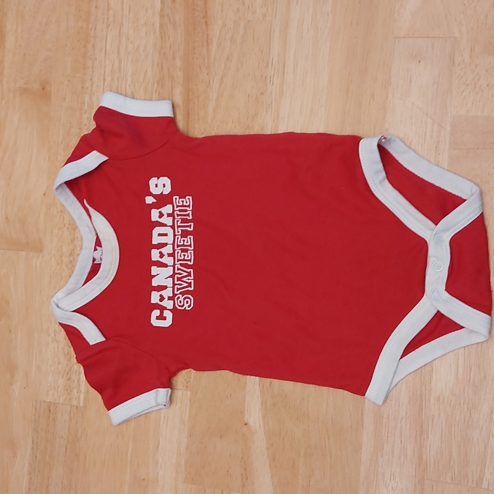 2/$15 EUC. Canada's Sweetie Baby Onesie 12M